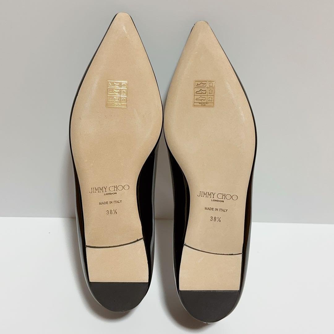 円高還元 新品！ジミーチュウ エナメル フラットシューズ ポインテッド